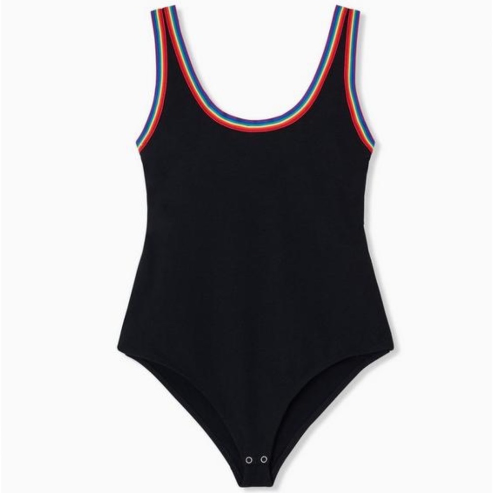 Torrid Foxy Scoop Neck Ribbed Ringer Bodysuit